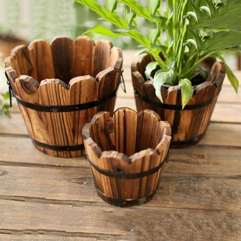 Vaso de Plantas Estilo Barril